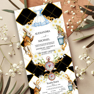 Alice in Wonderland Trouwuitnodiging Alles in Eén All In One Uitnodiging