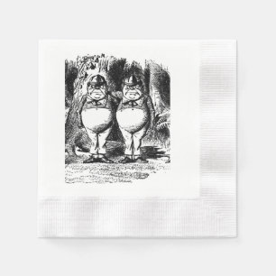 Alice in wonderland Tweedle Dee en Dum napkin Servetten
