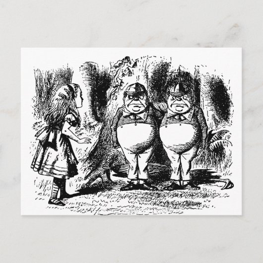 Alice in Wonderland, Tweedledum Tweedledee Briefkaart (Voorkant)