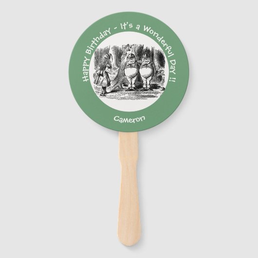 Alice in Wonderland Tweedledum & Tweedledee feest Handwaaier (Achterkant)