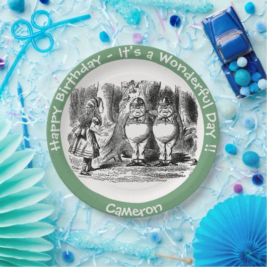 Alice in Wonderland Tweedledum & Tweedledee feest Papieren Bordje (Feest)