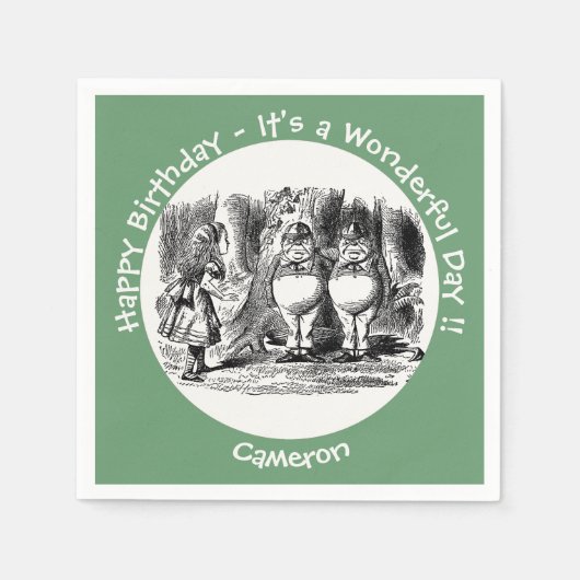 Alice in Wonderland Tweedledum & Tweedledee feest Servet (Voorkant)