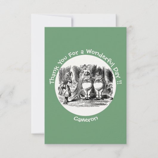 Alice in Wonderland Tweedledum & Tweedledee Feestj Bedankkaart (Voorkant)