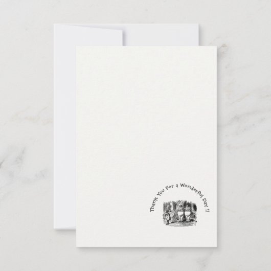 Alice in Wonderland Tweedledum & Tweedledee Feestj Bedankkaart (Achterkant)