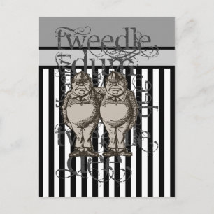 Alice in Wonderland Tweedledum & Tweedledee Grunge Briefkaart
