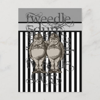 Alice in Wonderland Tweedledum & Tweedledee Grunge Briefkaart