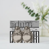 Alice in Wonderland Tweedledum & Tweedledee Grunge Briefkaart (Staand voorkant)