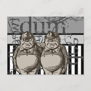 Alice in Wonderland Tweedledum & Tweedledee Grunge Briefkaart