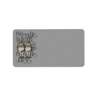 Alice in Wonderland Tweedledum & Tweedledee Grunge Etiket