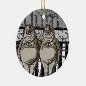 Alice in Wonderland Tweedledum & Tweedledee Grunge Keramisch Ornament (Rechts)