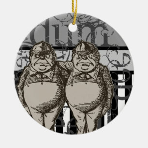 Alice in Wonderland Tweedledum & Tweedledee Grunge Keramisch Ornament