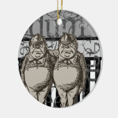 Alice in Wonderland Tweedledum & Tweedledee Grunge Keramisch Ornament (Links)