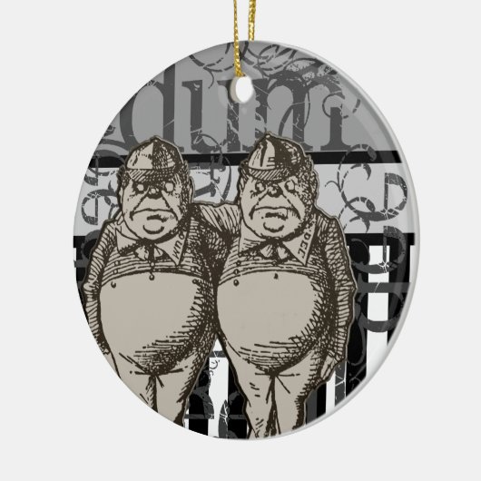 Alice in Wonderland Tweedledum & Tweedledee Grunge Keramisch Ornament (Links)