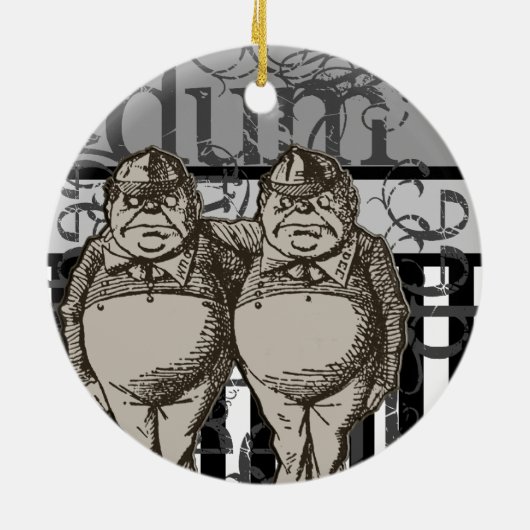 Alice in Wonderland Tweedledum & Tweedledee Grunge Keramisch Ornament (Achterkant)