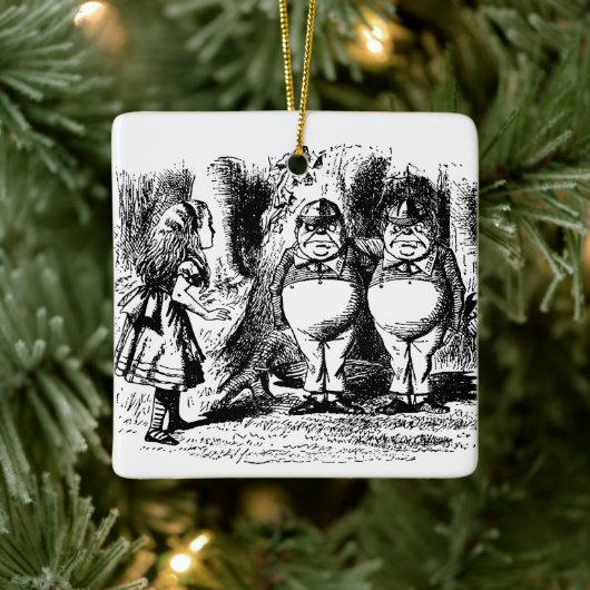  Alice in Wonderland, Tweedledum Tweedledee Keramisch Ornament (Boom)