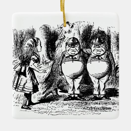  Alice in Wonderland, Tweedledum Tweedledee Keramisch Ornament (Voorkant)