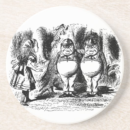  Alice in Wonderland, Tweedledum Tweedledee Zandsteen Onderzetter (Voorkant)