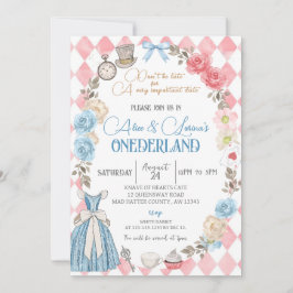 Alice in Wonderland, Tweeling Meisjes 1e Verjaarda Kaart