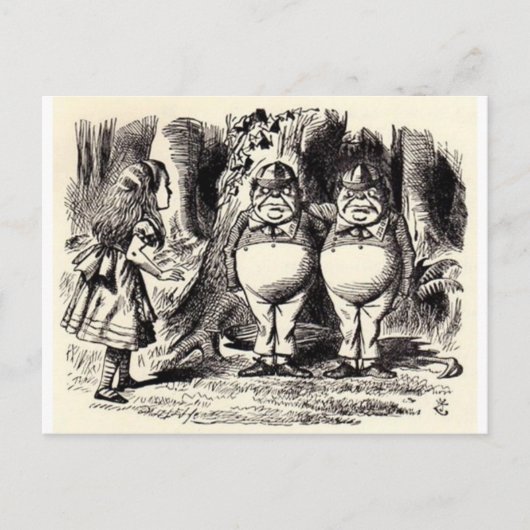 Alice in Wonderland: Twiddle Dee en Twiddle Dum Briefkaart (Voorkant)