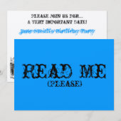 Alice in Wonderland Uitnodiging (Voorkant / Achterkant)