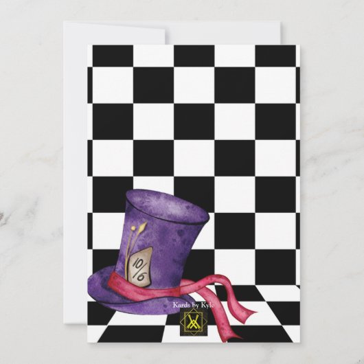 Alice in Wonderland Uitnodiging (Achterkant)