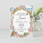 Alice in Wonderland Uitnodiging (Staand voorkant)