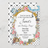 Alice in Wonderland Uitnodiging (Voorkant / Achterkant)