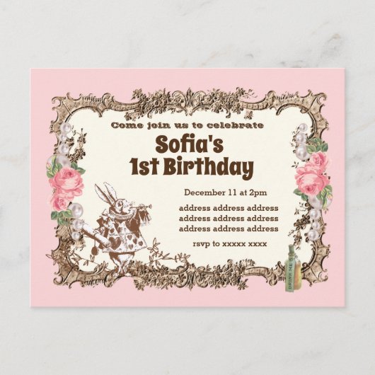 alice in wonderland - uitnodiging  (Voorkant)