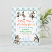 Alice in Wonderland Uitnodiging Dag Partij (Staand voorkant)