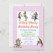 Alice in Wonderland Uitnodiging Dag Partij (Voorkant)