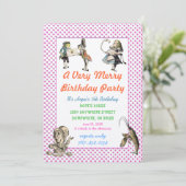 Alice in Wonderland Uitnodiging Dag Partij (Staand voorkant)