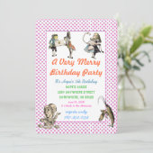 Alice in Wonderland Uitnodiging Dag Partij (Staand voorkant)