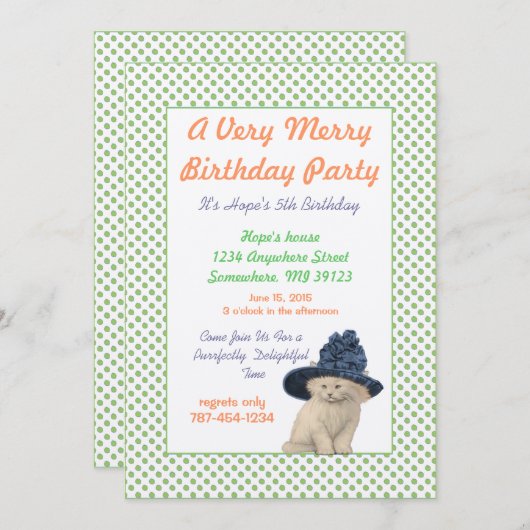 Alice in Wonderland Uitnodiging Dag Partij (Voorkant / Achterkant)