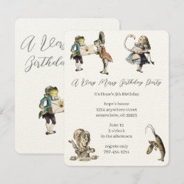 Alice in Wonderland Uitnodiging Dag Partij