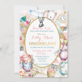 Alice in Wonderland uitnodiging, eerste verjaardag Kaart (Voorkant)