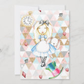 Alice in Wonderland uitnodiging, eerste verjaardag Kaart (Achterkant)