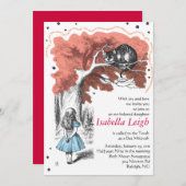 Alice in Wonderland - Uitnodiging om (Voorkant / Achterkant)