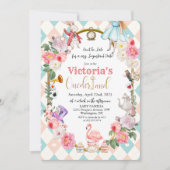 Alice in Wonderland -  uitnodiging op de dag van d (Voorkant)