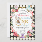 Alice in Wonderland -  uitnodiging op de dag van d (Voorkant)