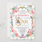 Alice in Wonderland - uitnodiging op de dag van d (Voorkant)