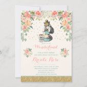 Alice in Wonderland - uitnodiging op zaterdag (Voorkant)