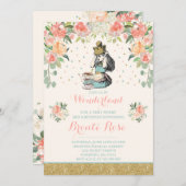 Alice in Wonderland - uitnodiging op zaterdag (Voorkant / Achterkant)