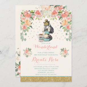 Alice in Wonderland - uitnodiging op zaterdag