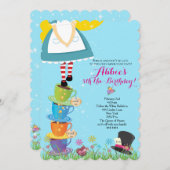 Alice in Wonderland - uitnodiging op zaterdag (Voorkant / Achterkant)