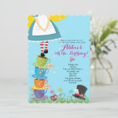 Alice in Wonderland - uitnodiging op zaterdag (Staand voorkant)