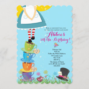 Alice in Wonderland - uitnodiging op zaterdag