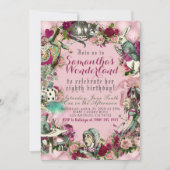 Alice in Wonderland - Uitnodiging op zaterdag (Voorkant)