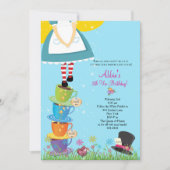 Alice in Wonderland - uitnodiging op zaterdag (Voorkant)