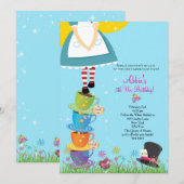 Alice in Wonderland - uitnodiging op zaterdag (Voorkant / Achterkant)