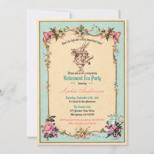 Alice in Wonderland Uitnodiging Uittredingspartij (Voorkant)